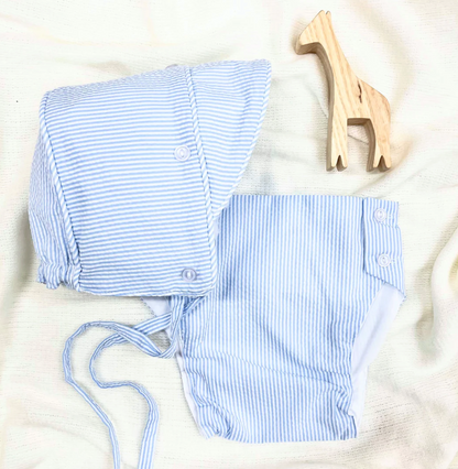 TBBC Barringer Bonnet- Breakers Blue Seersucker