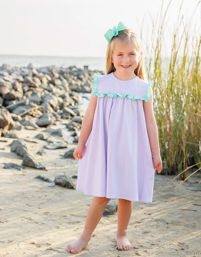 JB Bella Dress Lavender Stripe and Mint