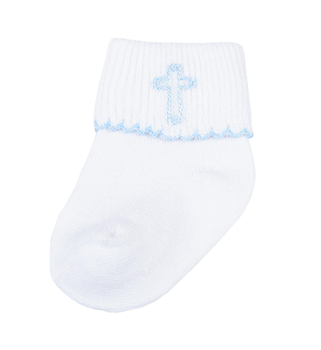 MB Blue Blessed Emb Socks