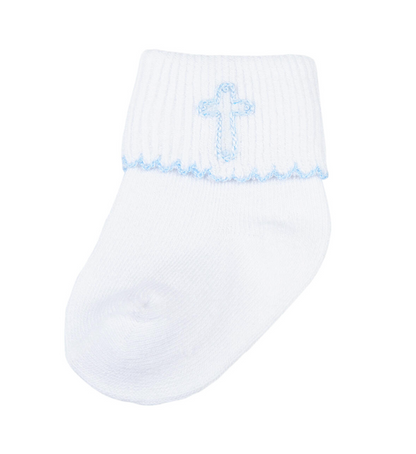 MB Blue Blessed Emb Socks