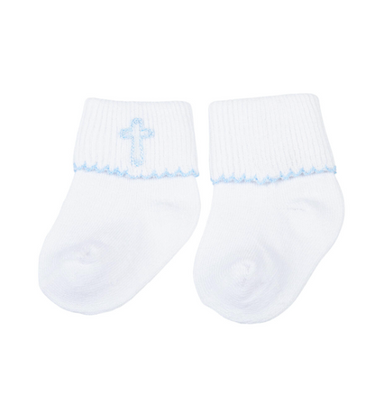 MB Blue Blessed Emb Socks