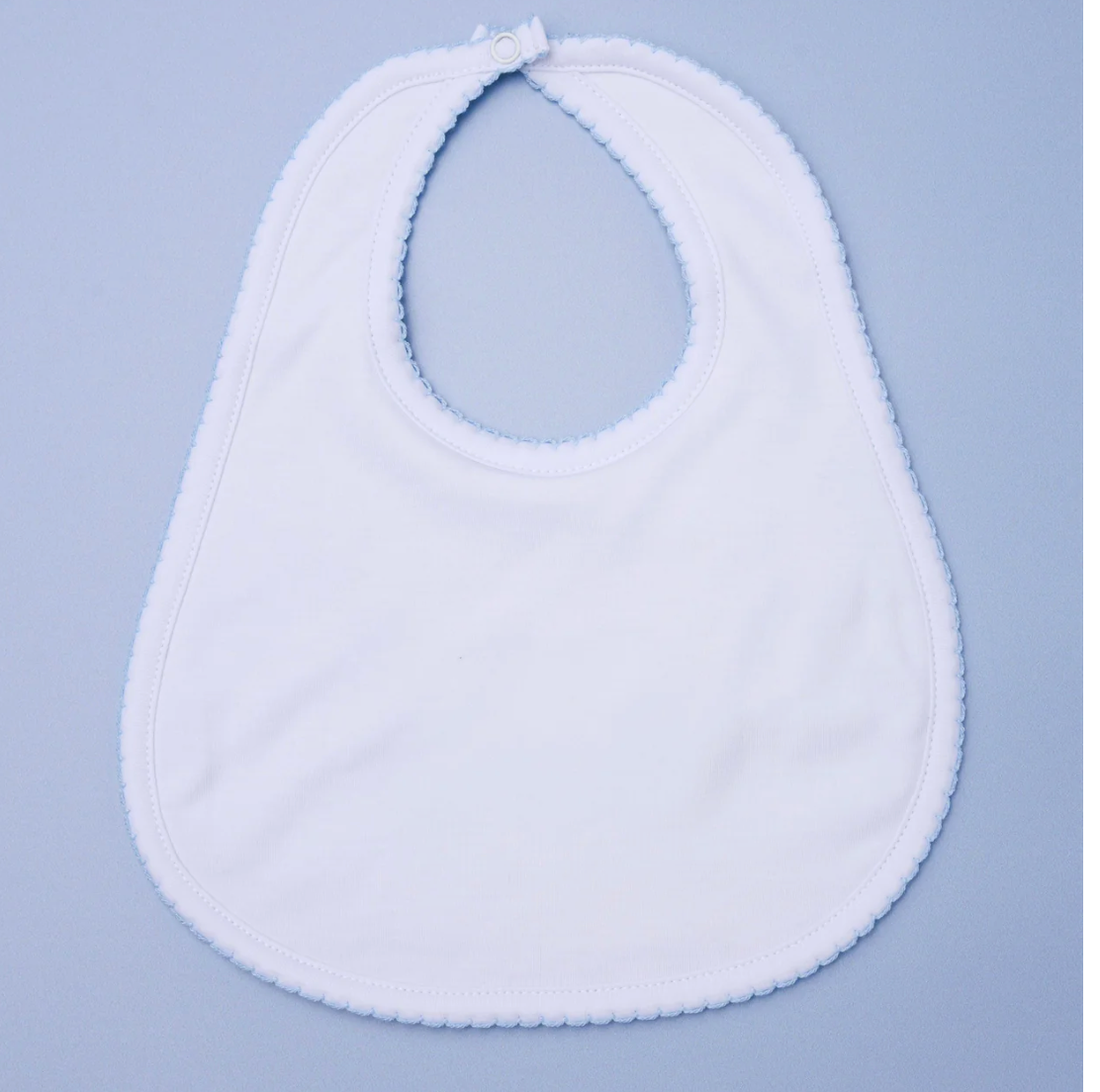 MB Essentials White Bib with Trim (Pink or Blue)