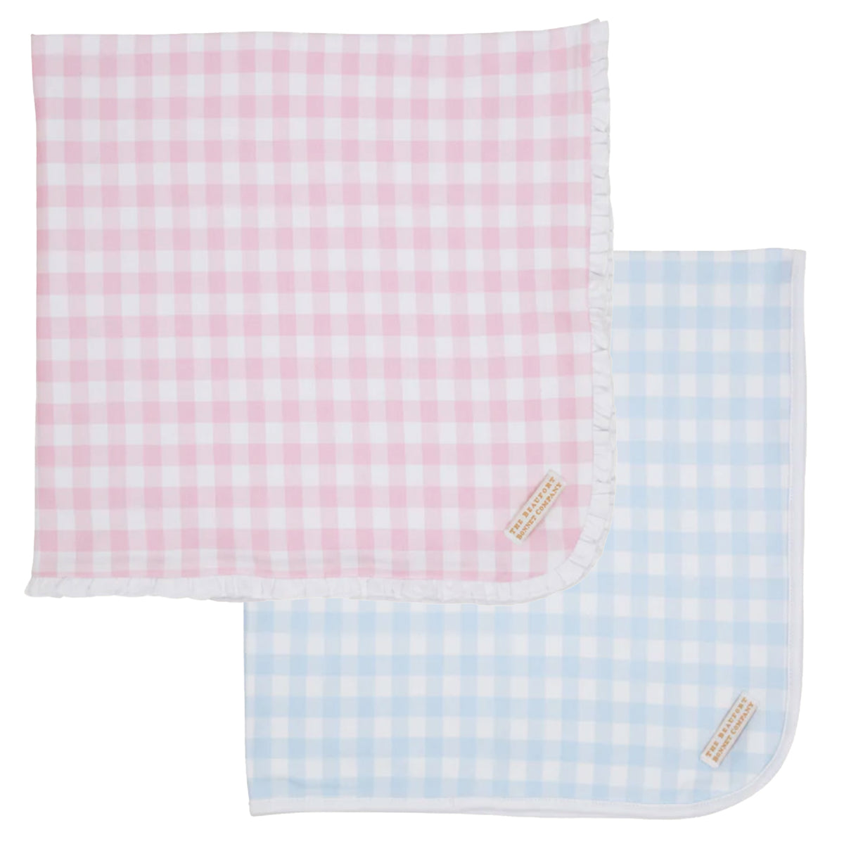 TBBC Baby Buggy Blanket Gingham - Blue or Pink