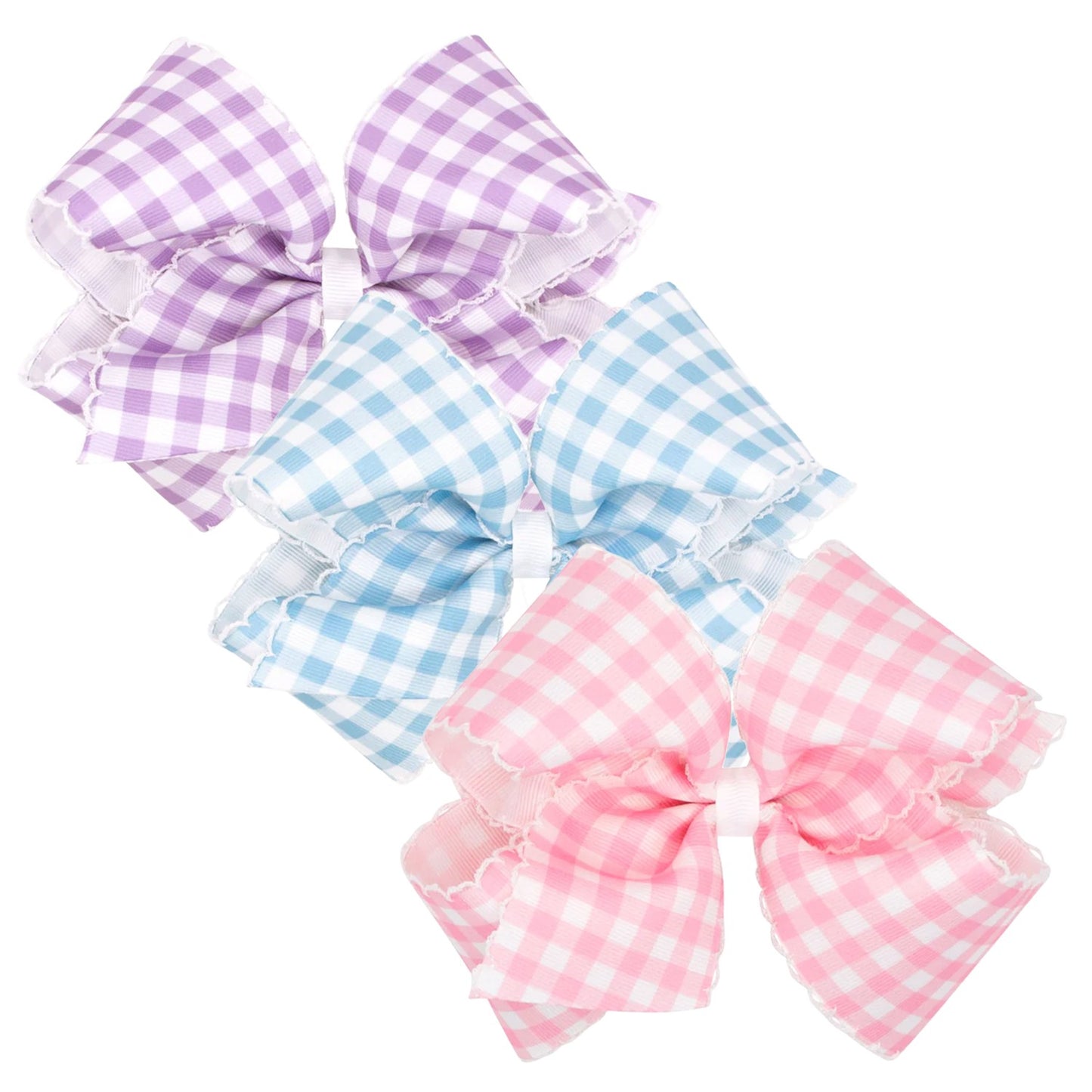 King Moonstitch Gingham Print Bow Wee Ones