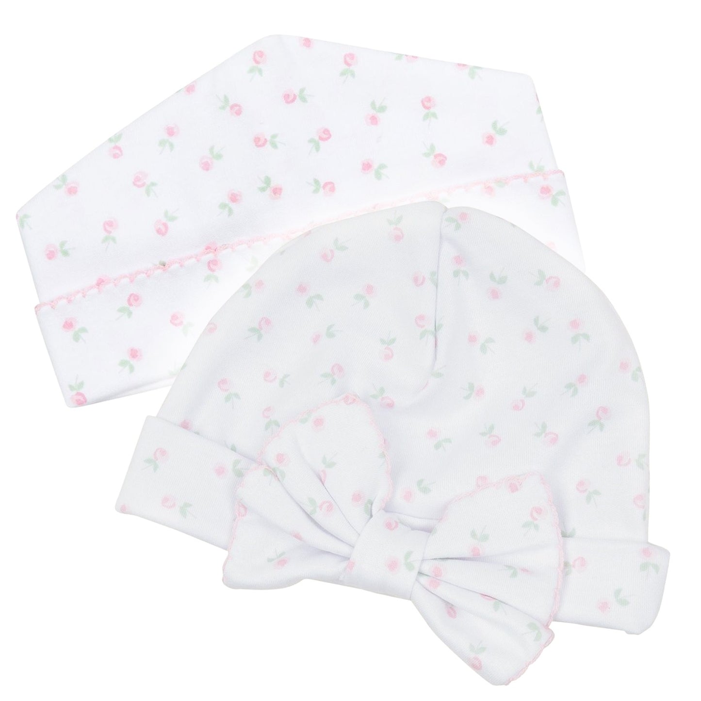MB Juliette's Classics Print Hat Pink Roses (plain or bow)