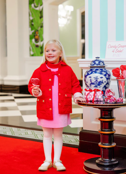 TBBC Kendall Quilted Coat Richmond Red Bows