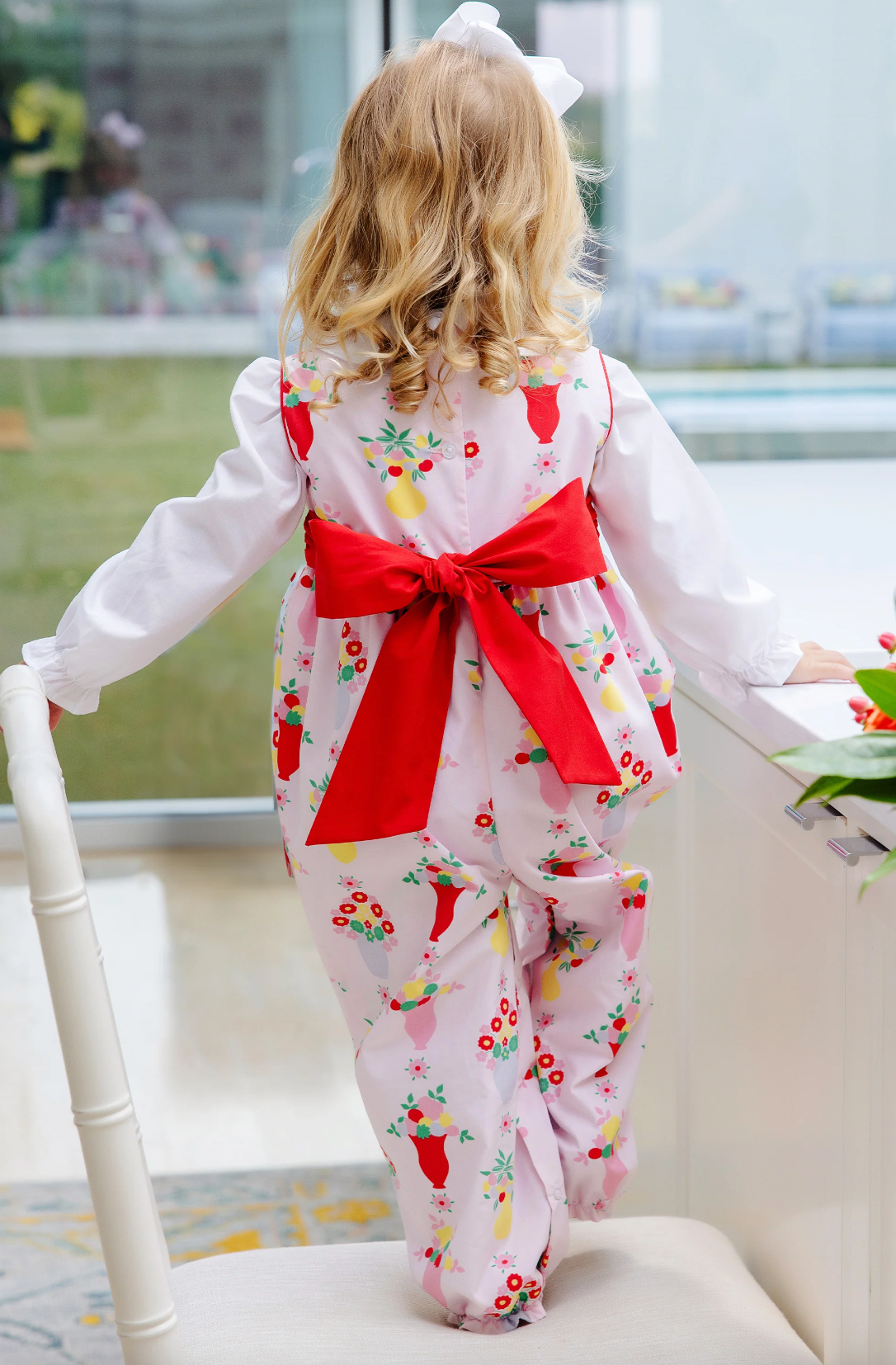 TBBC Sleeveless Rebecca Romper-  Pink & Plentiful with Richmond Red