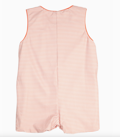 Smockingbird Jackolantern Pockets Striped Knit Shortall