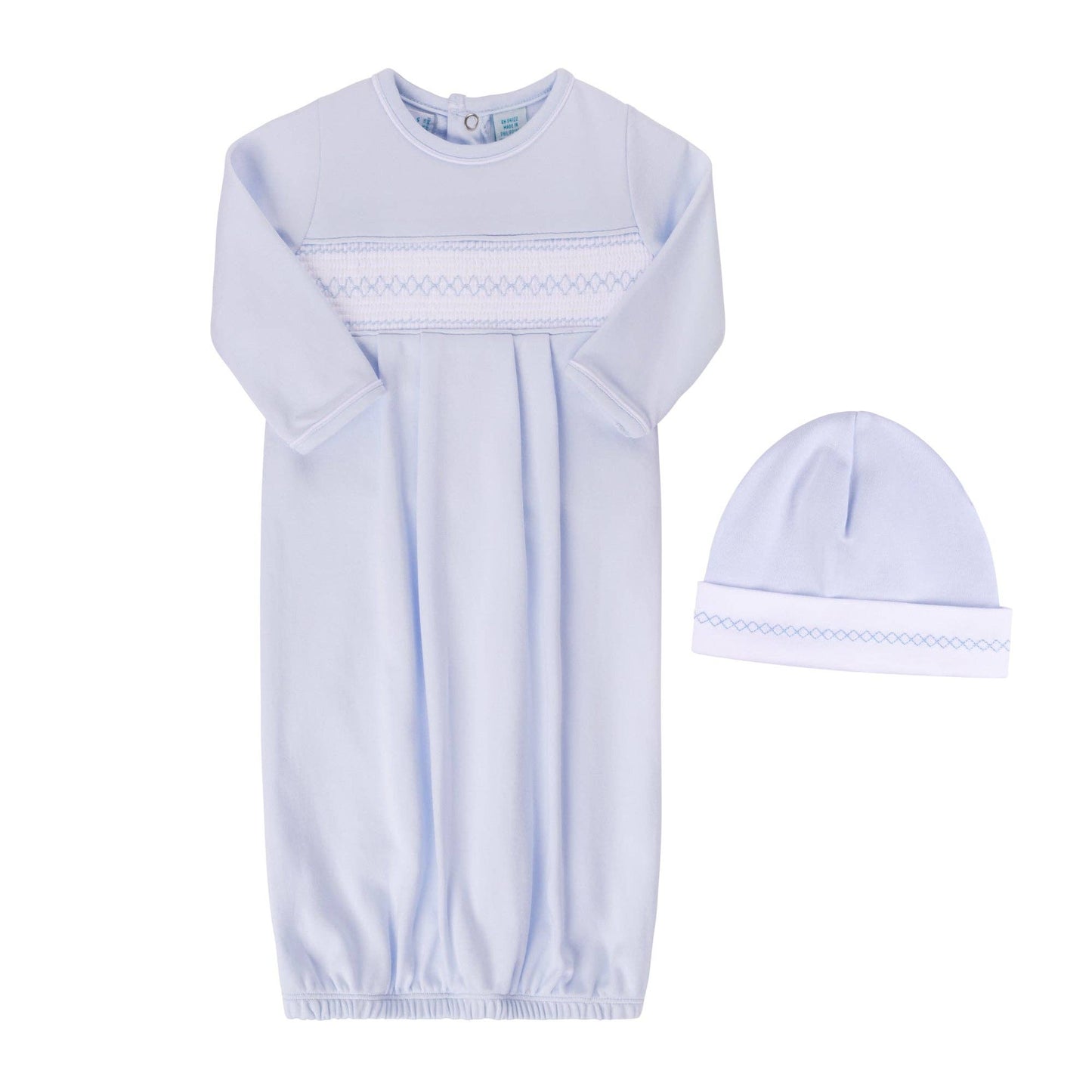 Feltman Baby Boy's Smocked Argyle Gown With Hat