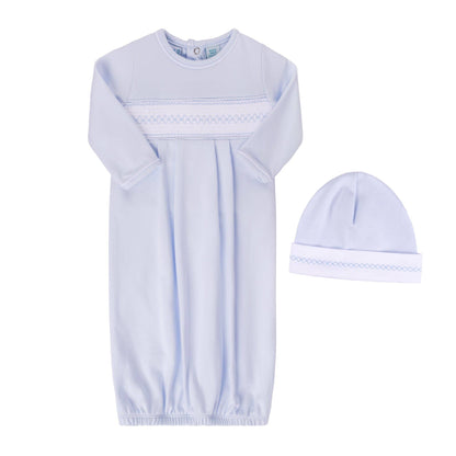 Feltman Baby Boy's Smocked Argyle Gown With Hat
