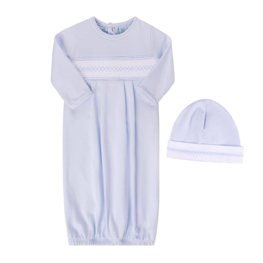 Feltman Baby Boy's Smocked Argyle Gown With Hat