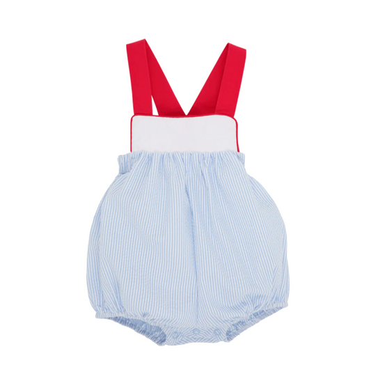 TBBC Samprey Sunsuit Seersucker Breakers Blue/ White/ Red