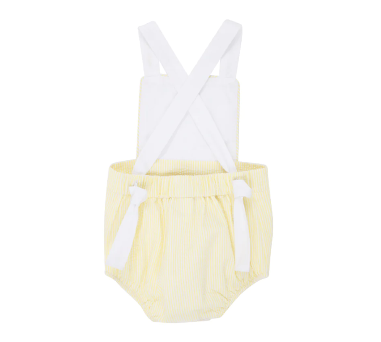 TBBC Sayre Sunsuit Worth Ave White/Seaside Sunny Yellow Seersucker