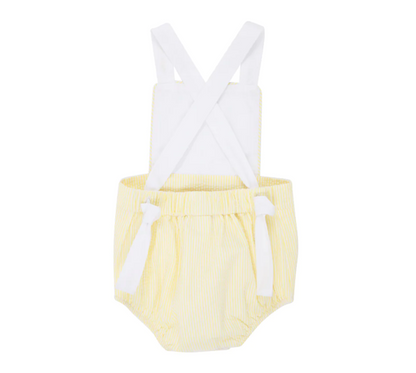 TBBC Sayre Sunsuit Worth Ave White/Seaside Sunny Yellow Seersucker