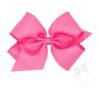 King Grosgrain Hair Bow with Matching Moonstitch Edge Wee Ones