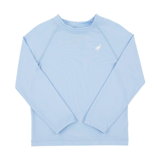 TBBC Walker's Wave Spotter Swim Shirt- UPF Beale St. Blue/ Worth Ave White