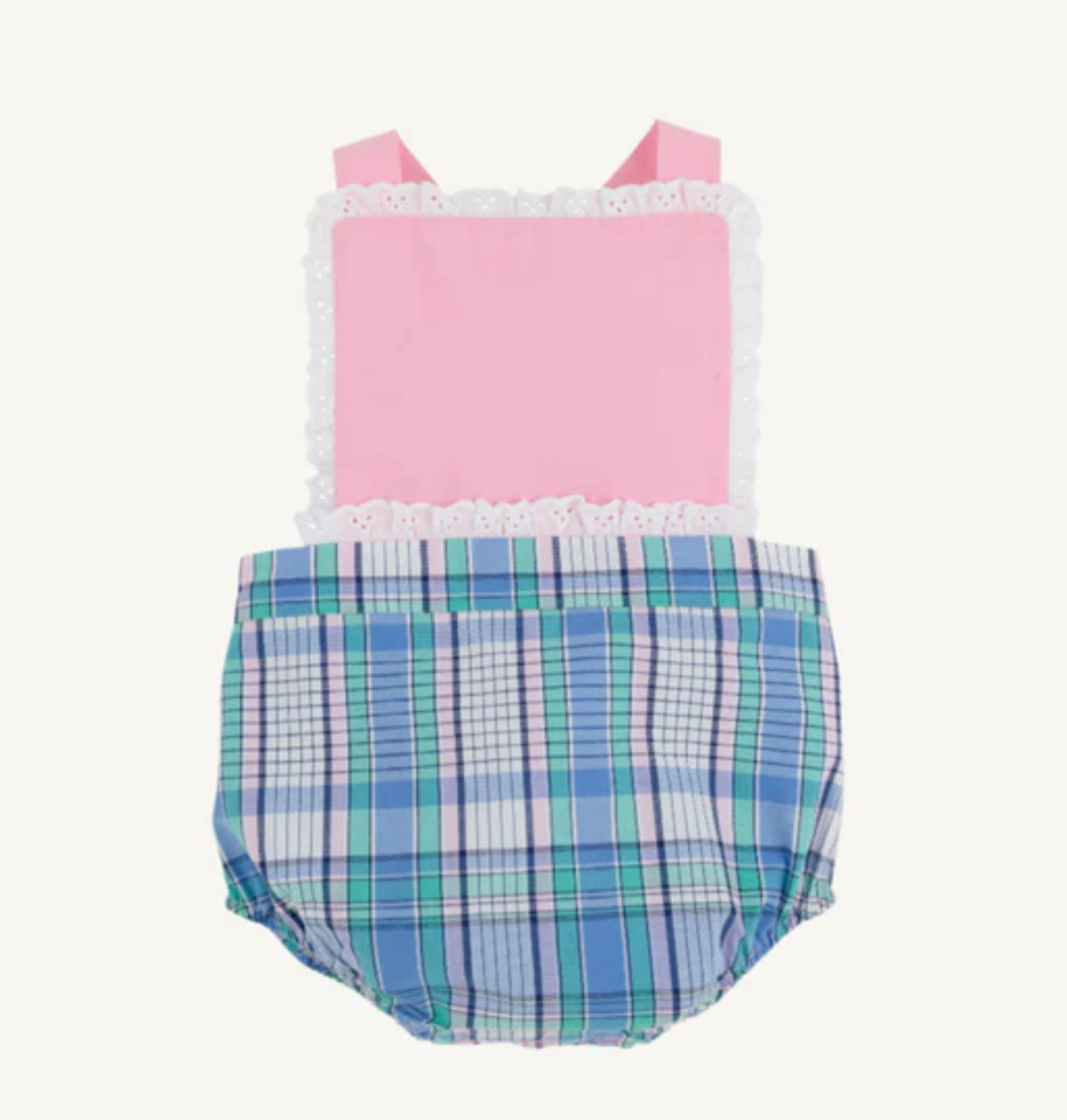 TBBC Sally Sunsuit Lauderdale Pier Plaid / Pier Party Pink Woven