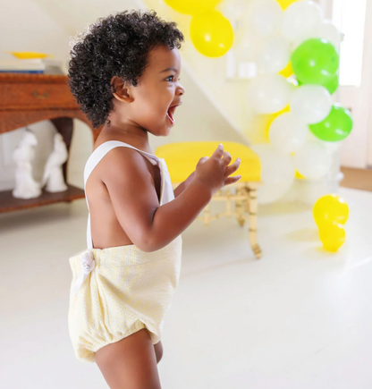 TBBC Sayre Sunsuit Worth Ave White/Seaside Sunny Yellow Seersucker