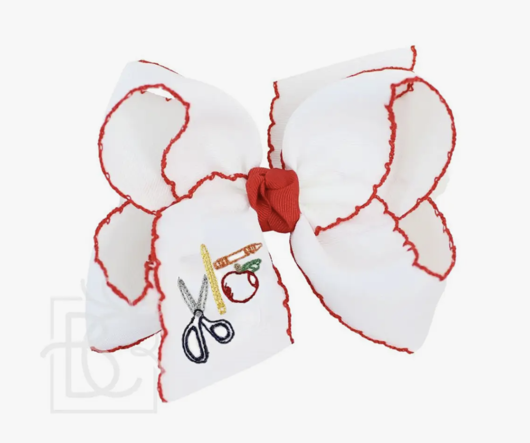 Beyond Creations XL School Embroidered School Items Bow