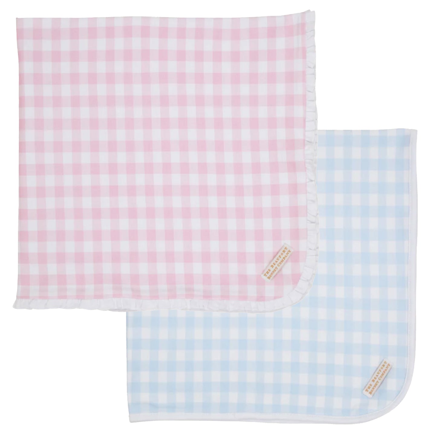 TBBC Baby Buggy Blanket Gingham - Blue or Pink