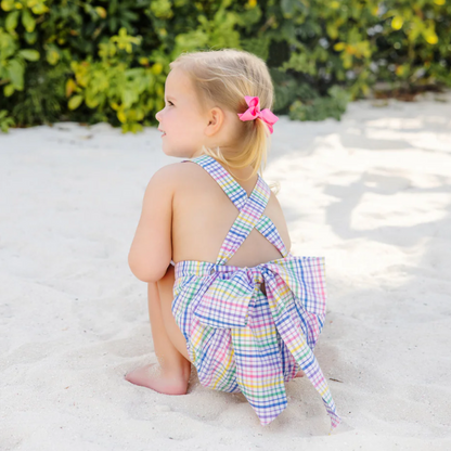 TBBC Sally Sunsuit Colored Pens Plaid/Worth Ave White
