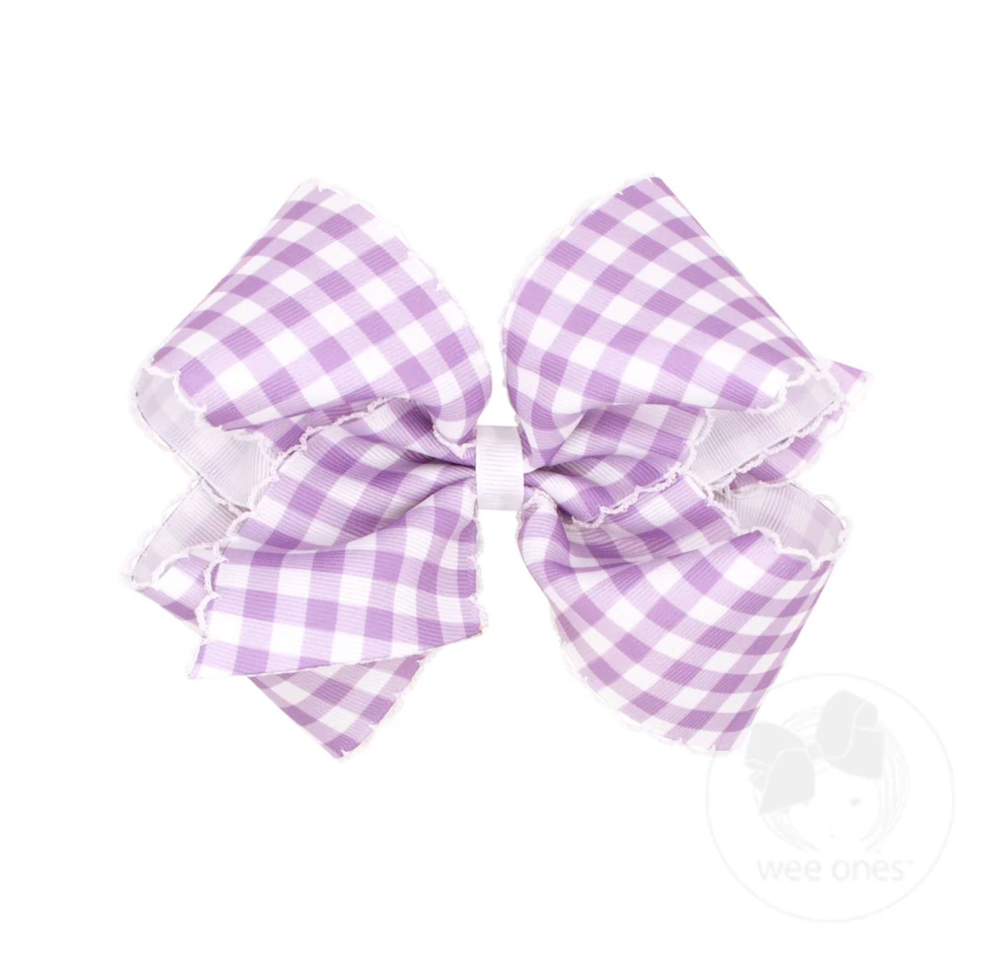 King Moonstitch Gingham Print Bow Wee Ones