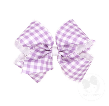 King Moonstitch Gingham Print Bow Wee Ones