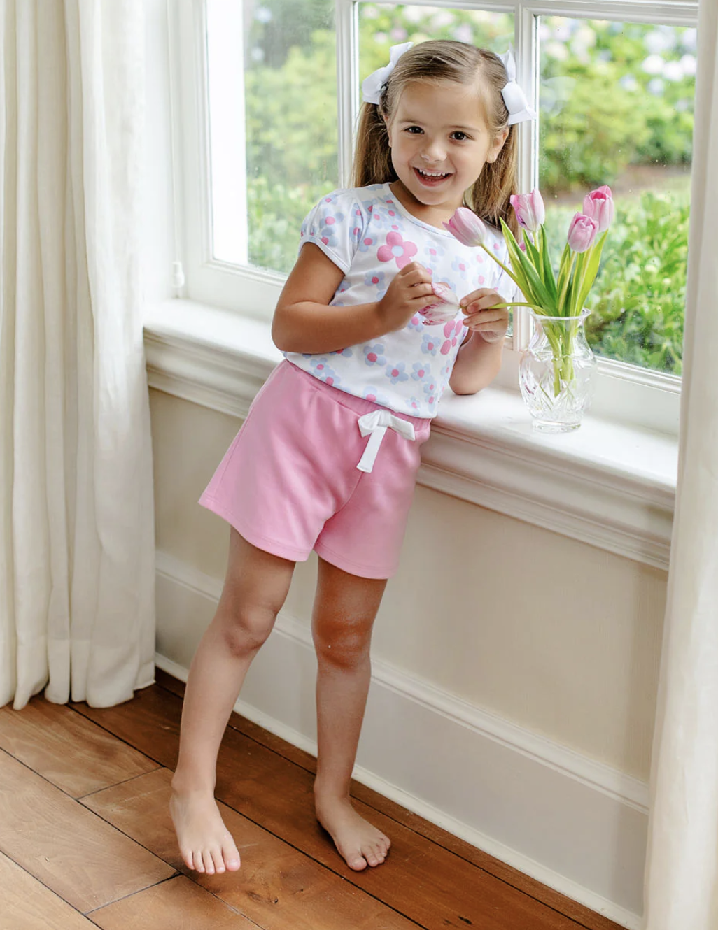 TBBC Shipley Shorts Hamptons Hot Pink/White