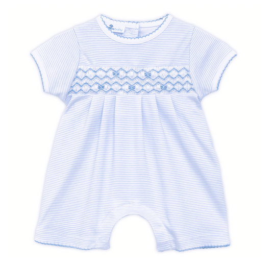 MB Jacob Smocked Short Playsuit Blue