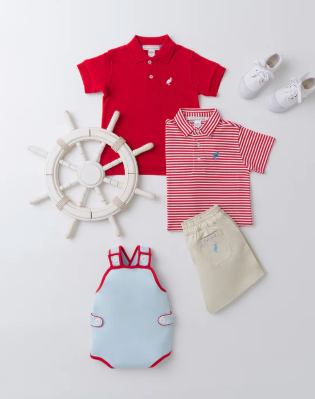 TBBC Skipper Sunsuit Buckhead Blue Richmond Red Pima