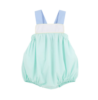 TBBC Samprey Sunsuit Sea Island Seafoam with White, Blue, Yellow