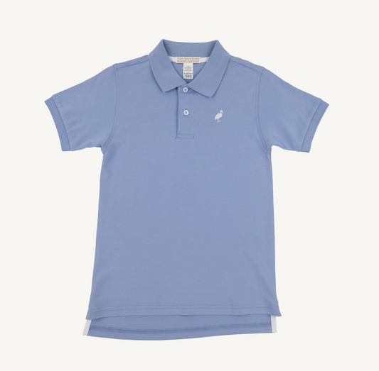 TBBC Park City Periwinkle Prim & Proper Polo SS White Stork