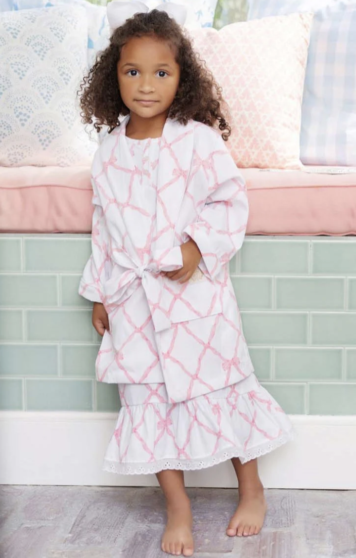 TBBC Blaylock Bath Robe Belle Meade Bow/Worth Avenue White