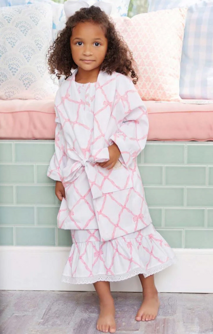 TBBC Blaylock Bath Robe Belle Meade Bow/Worth Avenue White