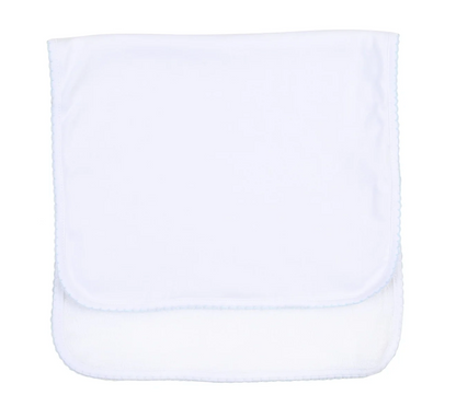 MB Essentials White Burp Cloth with Trim (Pink or Blue)