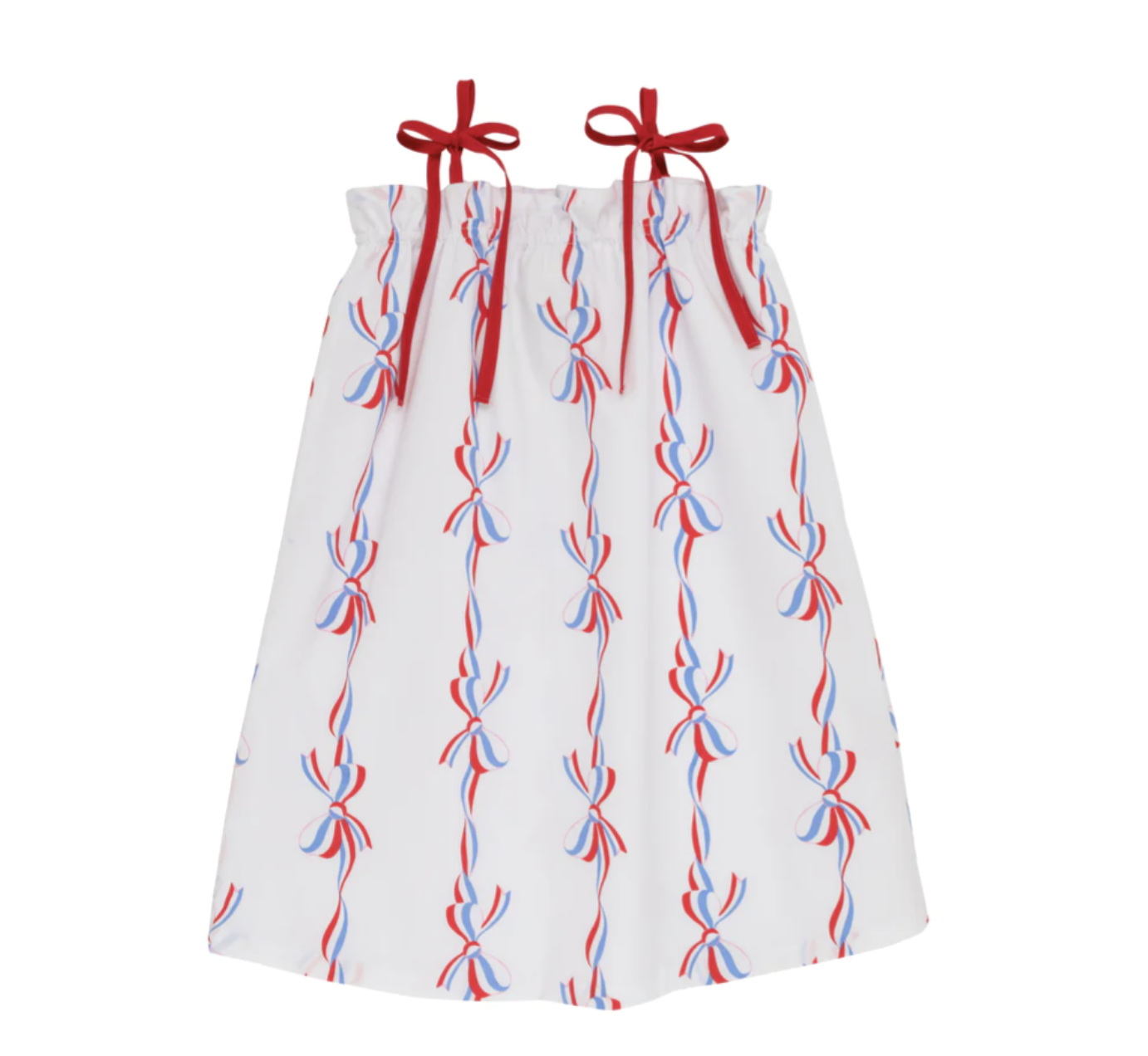 TBBC Laineys Little Dress Broadcloth- Americas Birthday Bows/Richmond Red