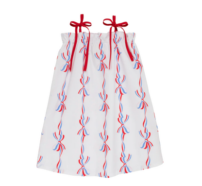 TBBC Laineys Little Dress Broadcloth- Americas Birthday Bows/Richmond Red