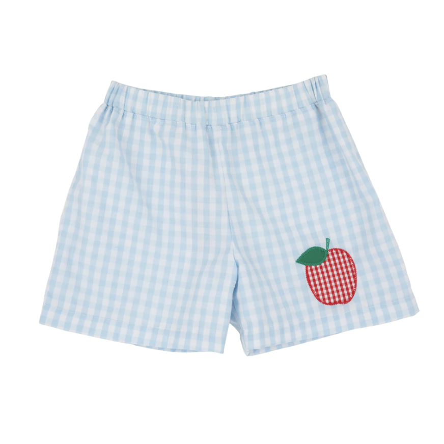 TBBC Shelton Shorts Apple Applique Buckhead Blue Gingham/White