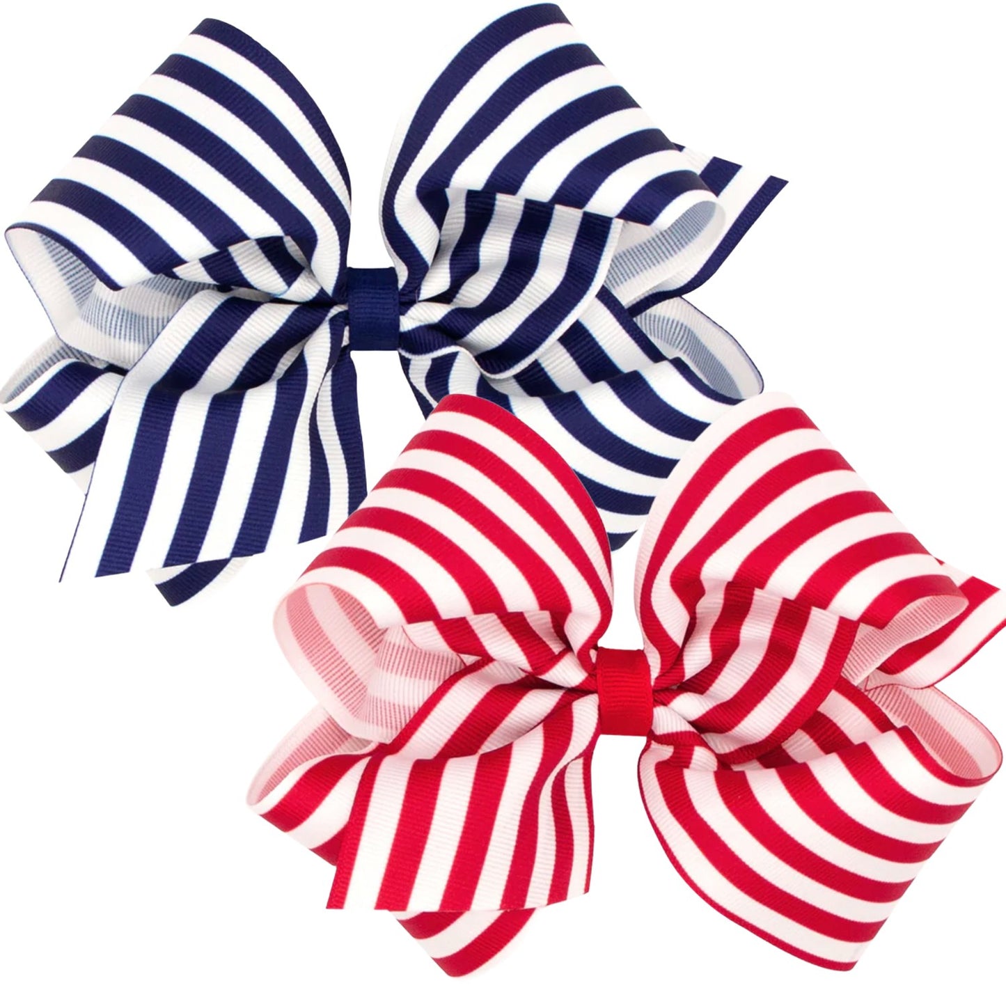 King Nautical Stripe Print Grosgrain Hair Bow