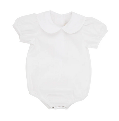 TBBC Maudes Peter Pan Collar Onesie/Shirt White - Broadcloth Short Sleeve