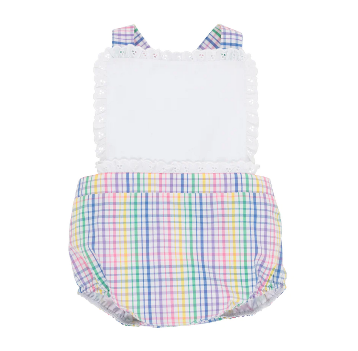 TBBC Sally Sunsuit Colored Pens Plaid/Worth Ave White