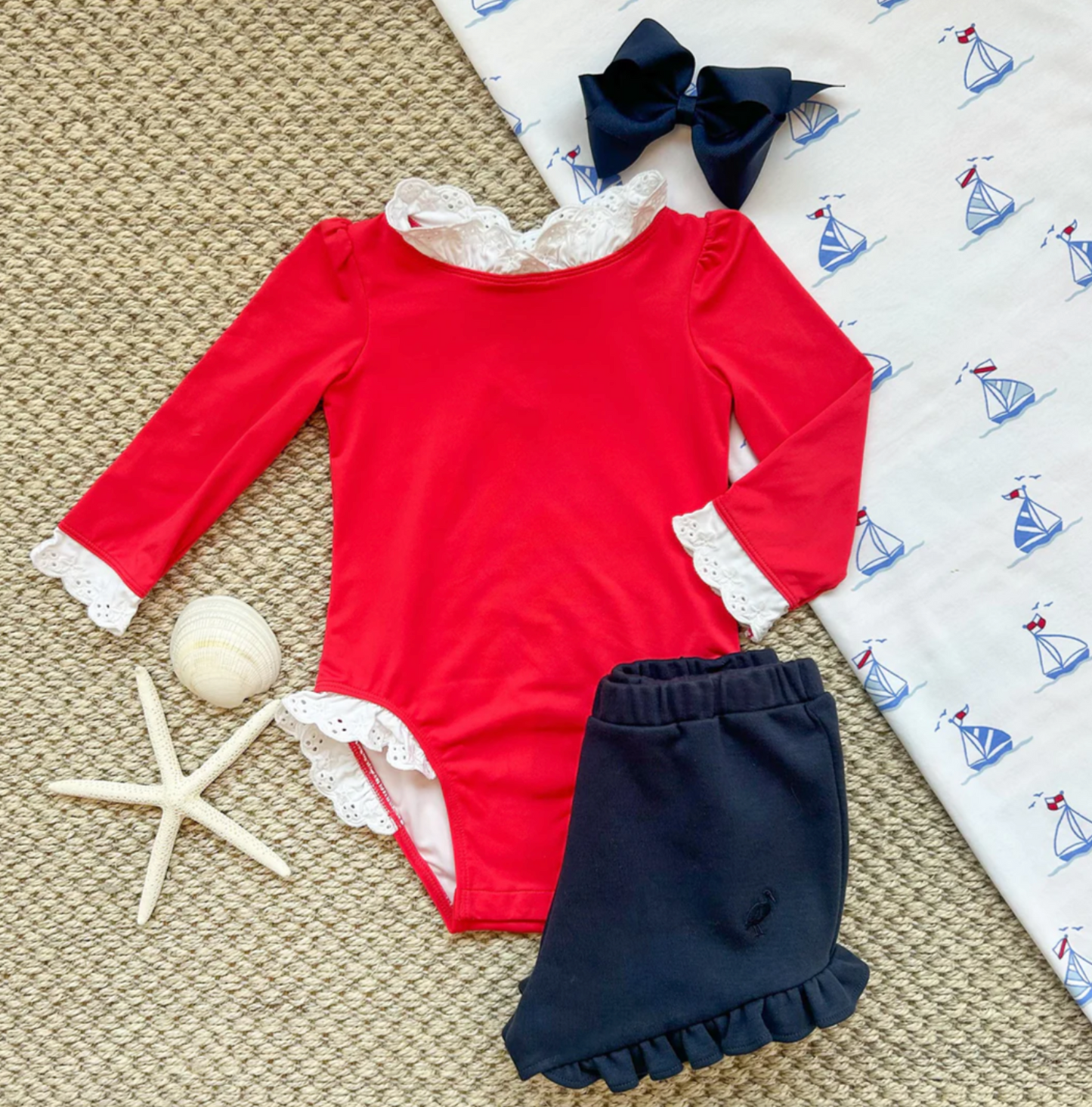 TBBC Sarasota Surf-Suit Richmond Red/ Worth Avenue White