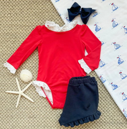 TBBC Sarasota Surf-Suit Richmond Red/ Worth Avenue White