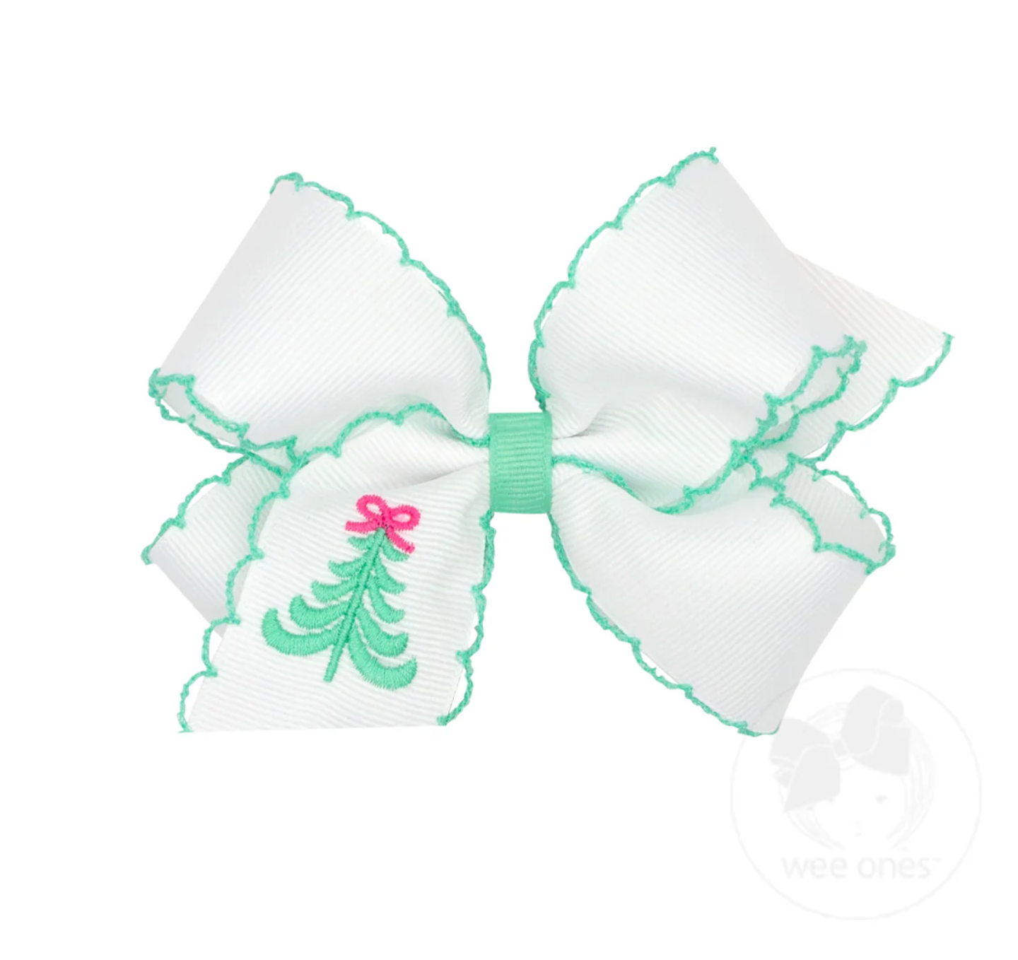 Medium Holiday Embroidered Bows, Moonstitch Edge by Wee Ones