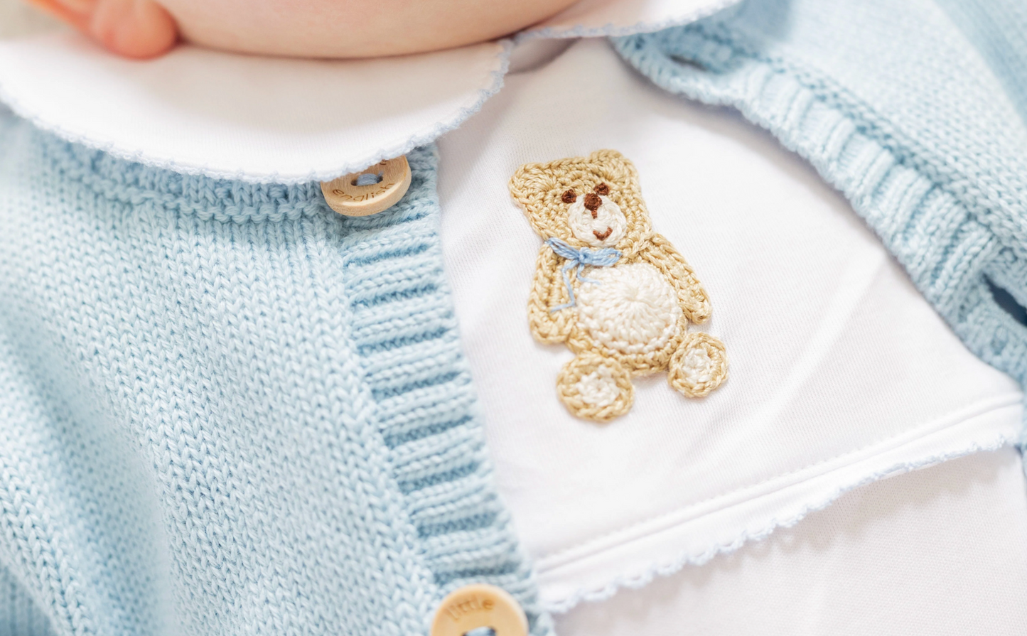 LE Crochet Playsuit - Blue Teddy Bear