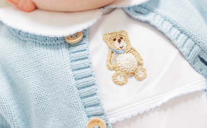 LE Crochet Playsuit - Blue Teddy Bear