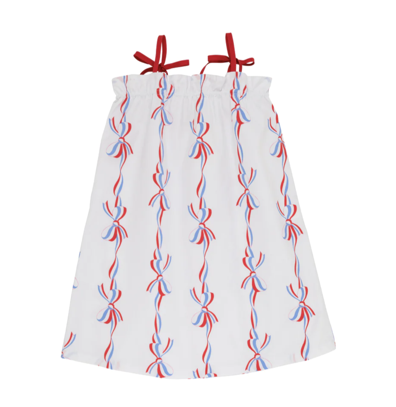 TBBC Laineys Little Dress Broadcloth- Americas Birthday Bows/Richmond Red