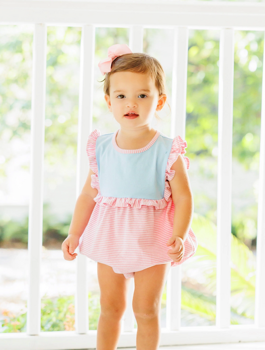 JB Ruby Bubble - Light Blue and Pink Stripe