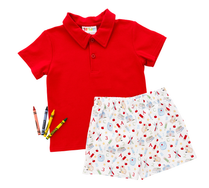 JB Easy as ABC Polo Short Set