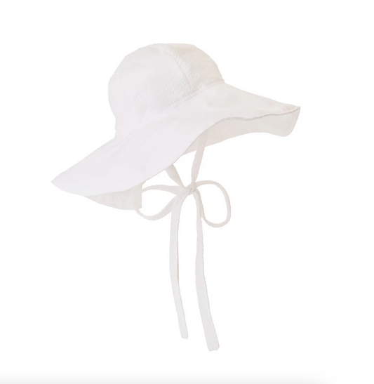 TBBC Cissy. Sunhat Warth Ave White Seersucker